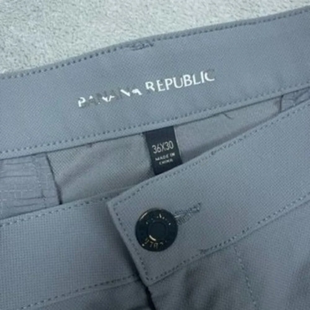 Banana Republic Mens Gray Dress Pants Size 36x30 Polyester Slim Fit 6980